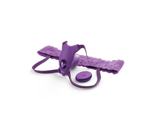 Фиолетовый пояс с вибровкладкой Ultimate G-Spot Butterfly Strap-On