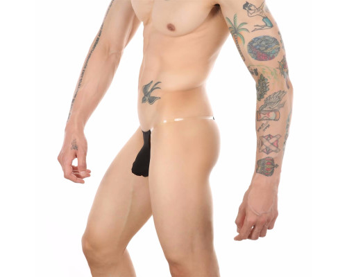 Мужские трусы-тонги на прозрачных ремешках