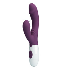 Фиолетовый вибратор-кролик Andre - 20 см.