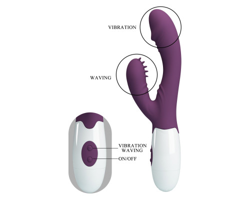 Фиолетовый вибратор-кролик Andre - 20 см.