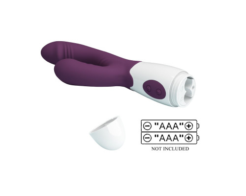 Фиолетовый вибратор-кролик Andre - 20 см.