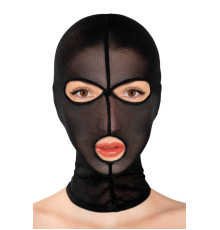 Черная сетчатая маска на голову с отверстиями для глаз и рта