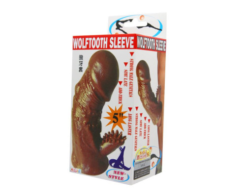 Коричневая насадка на пенис - 11,5 см.