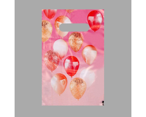 Пакет «Праздничные шары» с вырубной ручкой (20х30 см)
