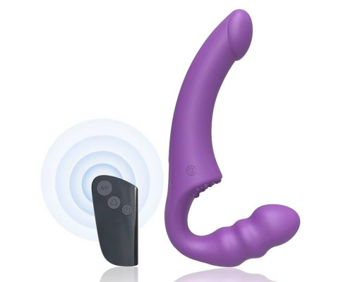 Фиолетовый безремневой страпон Straples Strap-On Dildo