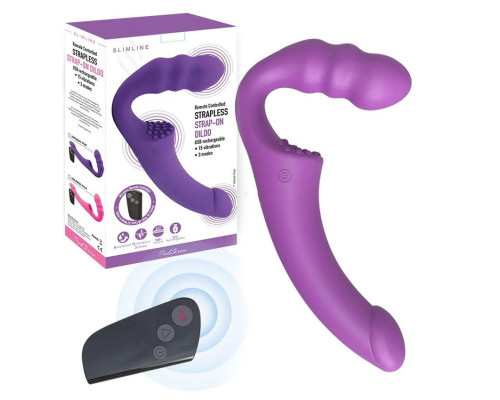Фиолетовый безремневой страпон Straples Strap-On Dildo