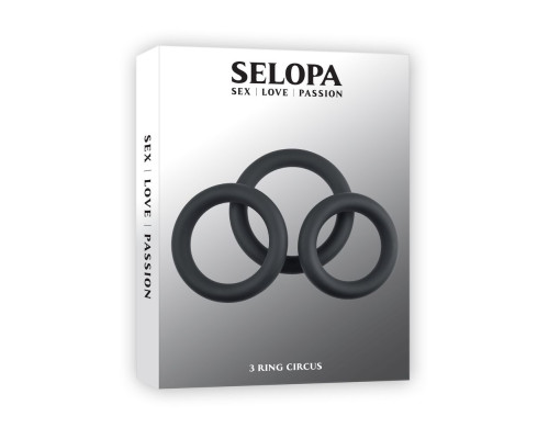 Набор из 3 черных эрекционных колец 3 Ring Circus