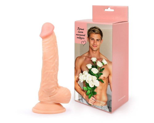 Телесный фаллоимитатор в подарочной упаковке