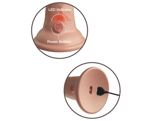 Телесный вибратор-реалистик 8  Vibrating Silicone Dual Density Cock - 22 см.