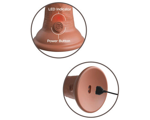 Карамельный вибратор-реалистик 8  Vibrating Silicone Dual Density Cock - 22 см.