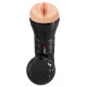 Телесный мастурбатор-вагина в черной колбе Super Juicy Snatch XXL