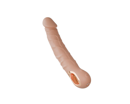 Телесный перезаряжаемый реалистичный вибратор Relax - 22 см.