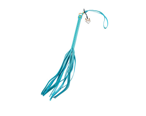 Голубая кожаная плеть - 50 см.