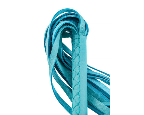 Голубая кожаная плеть - 50 см.