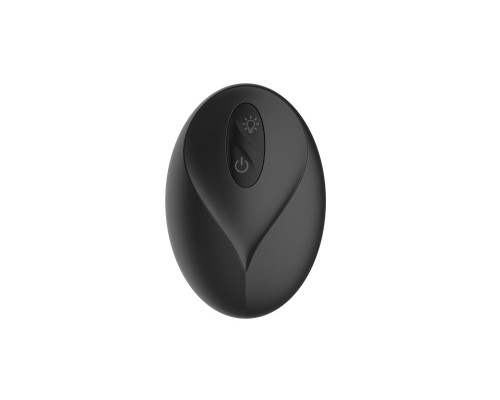 Черная анальная вибропробка с фрикционным механизмом и LED-подсветкой - 12,5 см.