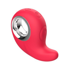 Красный клиторальный массажер с функцией постукивания
