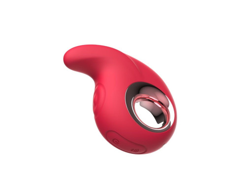 Красный клиторальный массажер с функцией постукивания