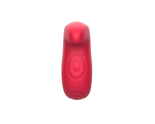 Красный клиторальный массажер с функцией постукивания