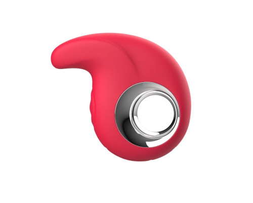 Красный клиторальный массажер с функцией постукивания