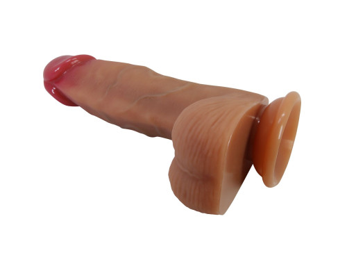 Телесный фаллоимитатор из жидкого силикона Duvall - 19,3 см.