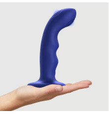 Синяя насадка-стимулятор Strap-On-Me Tapping Dildo Wave