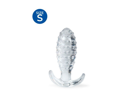 Прозрачная анальная пробка с шишечками - 6,5 см.