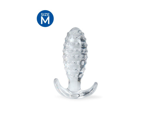 Прозрачная анальная пробка с шишечками - 8 см.