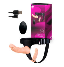 Женский страпон с 2 насадками, вибрацией и пультом ДУ