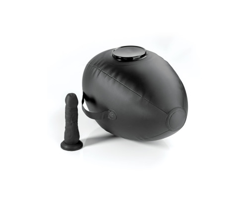 Черный надувной мяч с платформой для фиксации дилдо Body Dock Inflatable Love Ball