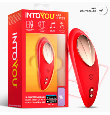 Красный интерактивный вибростимулятор в трусики Panty Vibrator