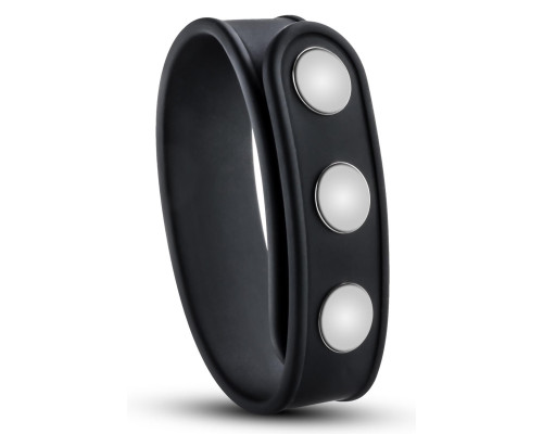 Черное эрекционное кольцо на кнопках