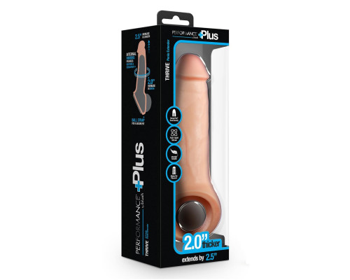 Телесная насадка-удлинитель Thrive 8.75 Inch Realistic Penis Extender Sleeve - 22,2 см.