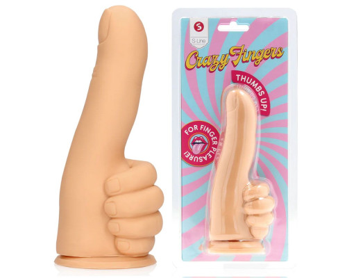 Телесный фаллоимитатор в форме пальца Thumbs Up - 17,2 см.