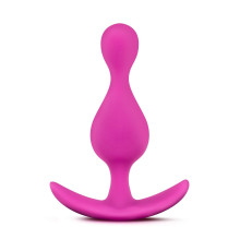 Розовая фигурная анальная пробка Luxe Explore - 11,4 см.