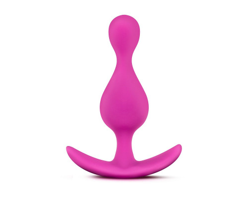 Розовая фигурная анальная пробка Luxe Explore - 11,4 см.