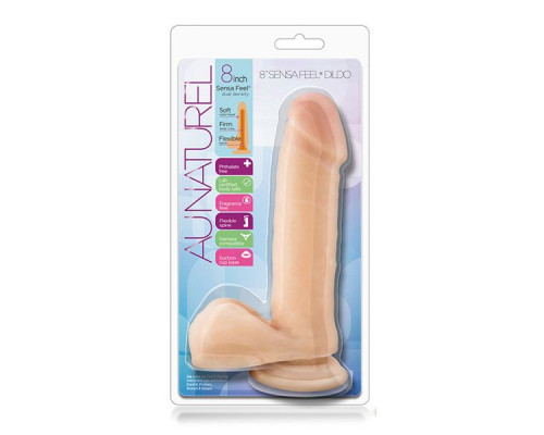 Телесный фаллоимитатор 8 Inch Sensa Feel Dildo - 20,3 см.