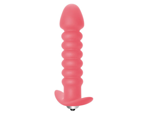 Розовая анальная вибропробка Twisted Anal Plug - 13 см.