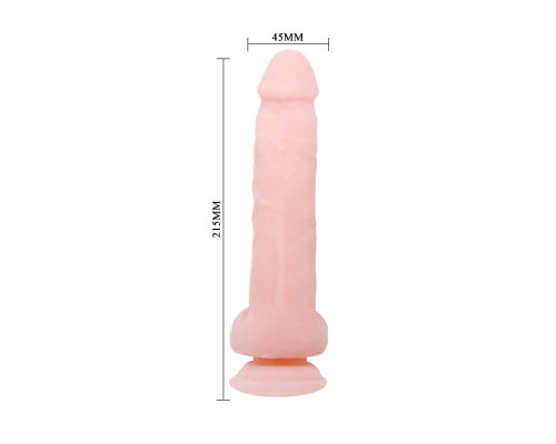 Телесный фаллоимитатор на присоске Super Dildo - 21,5 см.