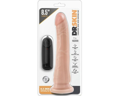 Телесный вибратор 8.5 Inch Vibrating Realistic Cock With Suction Cup - 21,6 см.