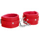 Красные наручники Plush Leather Hand Cuffs