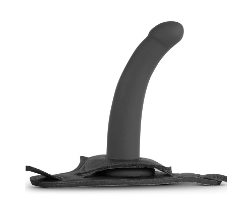 Черный страпон Harness With Silicone Dildo - 13,5 см.