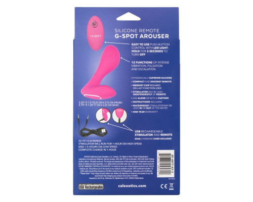 Розовый массажер G-точки Remote G Spot Arouser - 10,75 см.