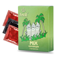 Микс-набор презервативов AMOR Mix  Яркая линия  - 3 шт.