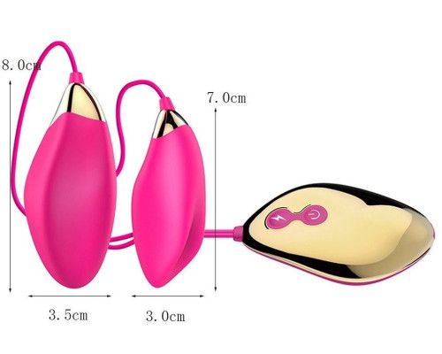 Парные розовые виброяца Sole Egg с пультом