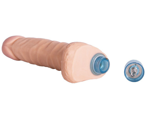 Телесный вибромассажёр Vibro Realistic Cock Dildo - 18 см.