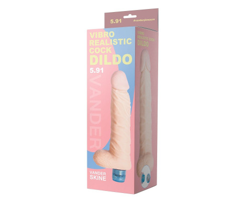 Телесный вибромассажёр Vibro Realistic Cock Dildo - 18 см.