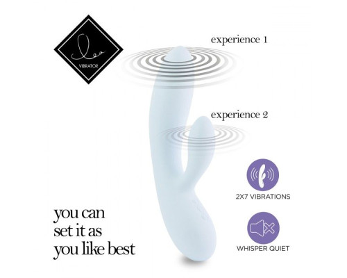 Нежно-голубой вибратор-кролик Lea Rabbit Vibrator - 20,2 см.