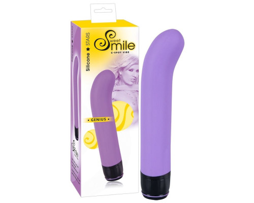 Фиолетовый вибратор G-точки Smile Genius - 20 см.