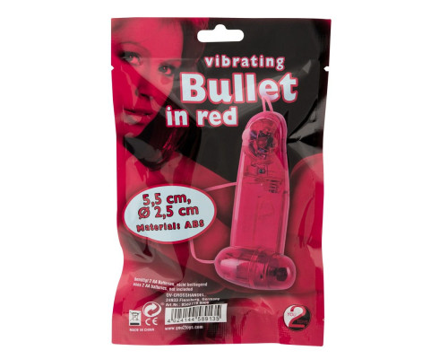 Красное виброяичко с пультом Bullet in Red