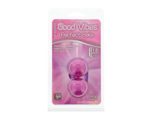 Фиолетовые вагинальные шарики на мягкой сцепке GOOD VIBES PERFECT BALLS